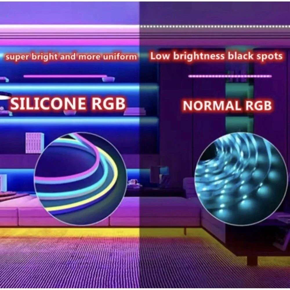USB Waterproof Flexible RGB Neon Strip Lights Bluetooth Remote App NEW 1m/3.3ft